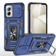 For Motorola Moto G Power 2024 Armor PC + TPU Camera Shield Phone Case(Navy Blue) - Motorola Cases by PMC Jewellery | Online Shopping South Africa | PMC Jewellery | Buy Now Pay Later Mobicred
