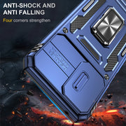 For Motorola Moto G Power 2024 Armor PC + TPU Camera Shield Phone Case(Navy Blue)