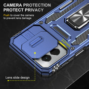 For Motorola Moto G Power 2024 Armor PC + TPU Camera Shield Phone Case(Navy Blue)