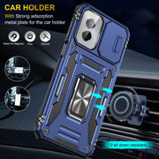 For Motorola Moto G Power 2024 Armor PC + TPU Camera Shield Phone Case(Navy Blue)