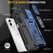 For Motorola Moto G Power 2024 Armor PC + TPU Camera Shield Phone Case(Navy Blue)