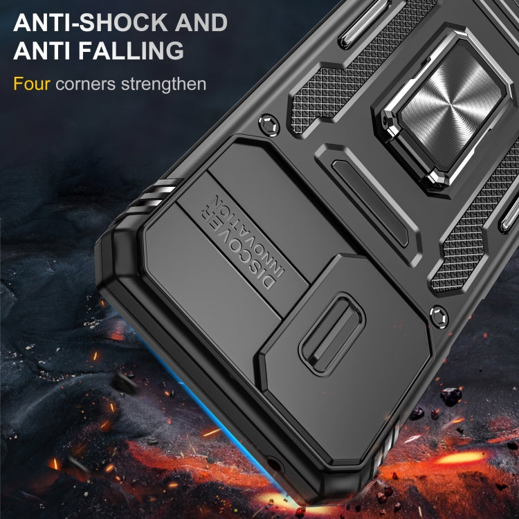 For Motorola Moto G Power 2024 Armor PC + TPU Camera Shield Phone Case(Black)