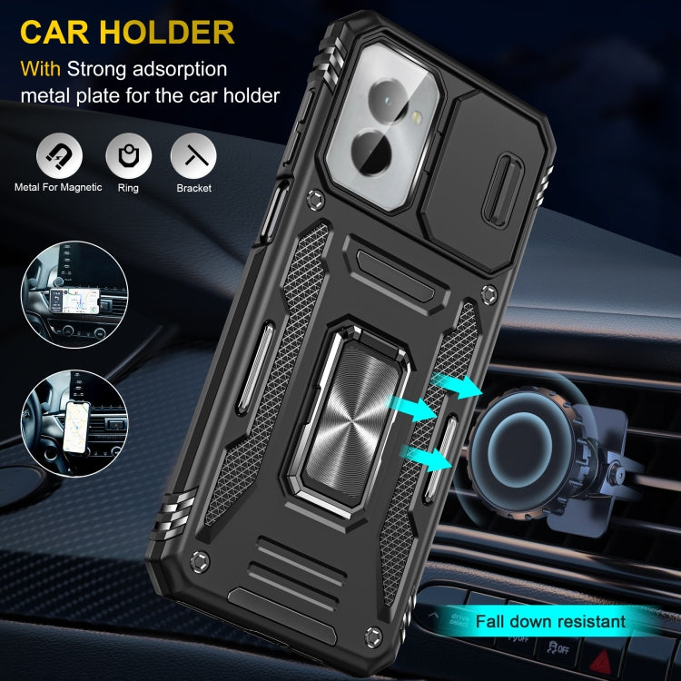 For Motorola Moto G Power 2024 Armor PC + TPU Camera Shield Phone Case(Black)