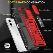 For Motorola Moto G Power 2024 Armor PC + TPU Camera Shield Phone Case(Red)