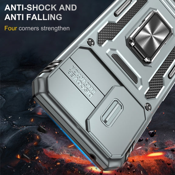 For Motorola Moto G Power 2024 Armor PC + TPU Camera Shield Phone Case(Grey)
