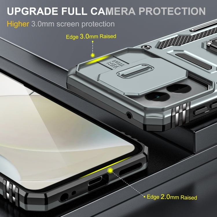 For Motorola Moto G Power 2024 Armor PC + TPU Camera Shield Phone Case(Grey)