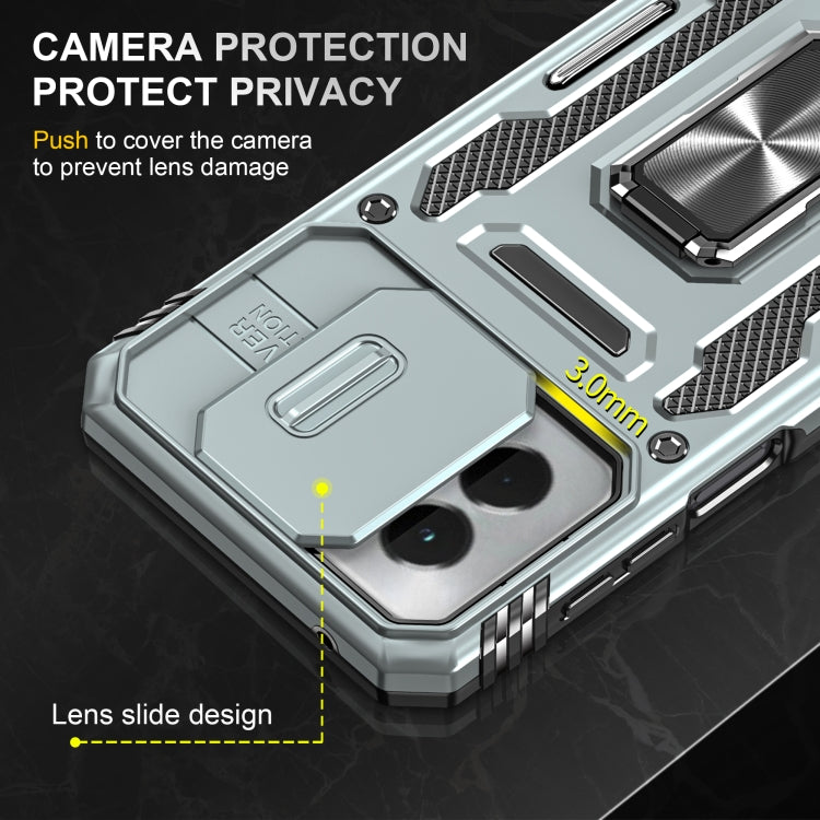 For Motorola Moto G Power 2024 Armor PC + TPU Camera Shield Phone Case(Grey)