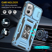 For Motorola Moto G Power 2024 Armor PC + TPU Camera Shield Phone Case(Light Blue)