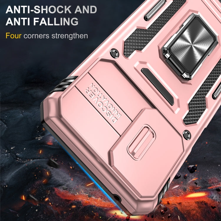 For Motorola Moto G Power 2024 Armor PC + TPU Camera Shield Phone Case(Rose Gold)