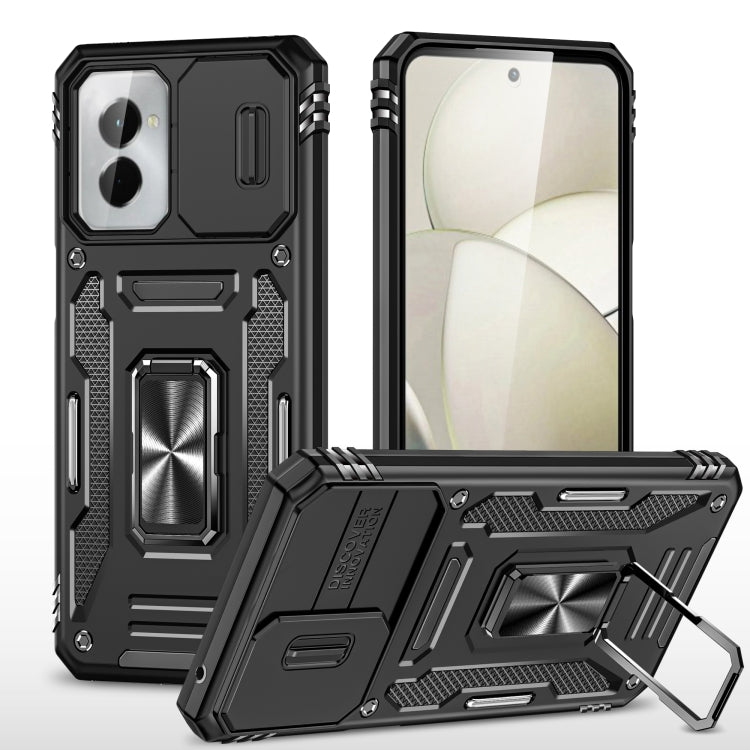 For Motorola Moto G Stylus 5G 2024 Armor PC + TPU Camera Shield Phone Case(Black)