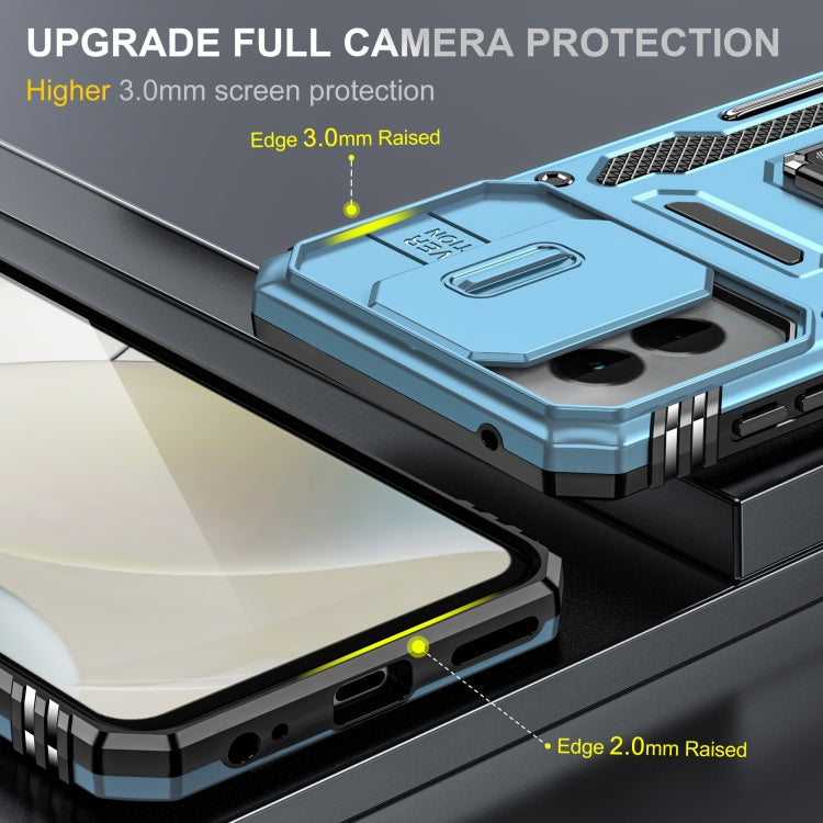 For Motorola Moto G Stylus 5G 2024 Armor PC + TPU Camera Shield Phone Case(Light Blue)
