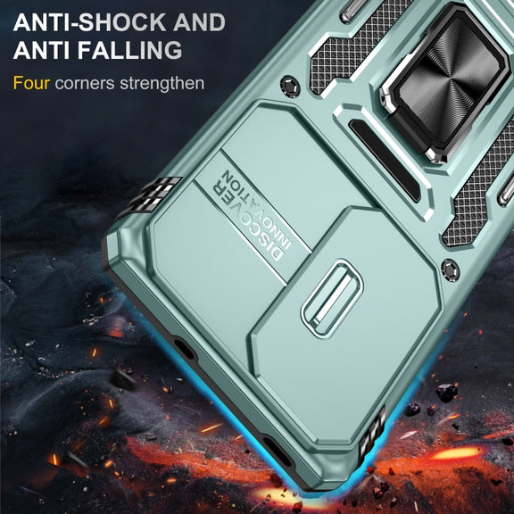 For OPPO Reno10 Global Armor PC + TPU Camera Shield Phone Case(Alpine Green)