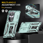 For OPPO Reno10 Global Armor PC + TPU Camera Shield Phone Case(Alpine Green)