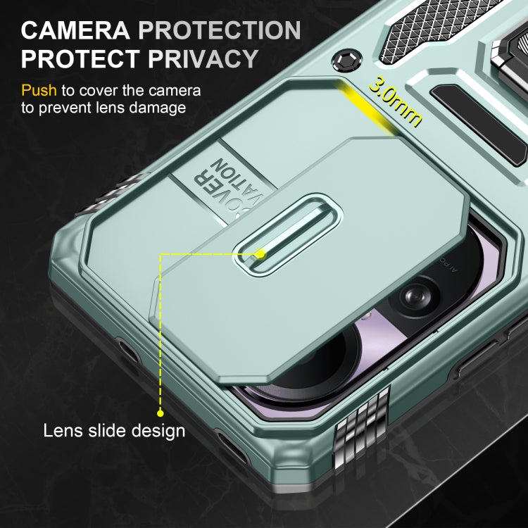 For OPPO Reno10 Global Armor PC + TPU Camera Shield Phone Case(Alpine Green)