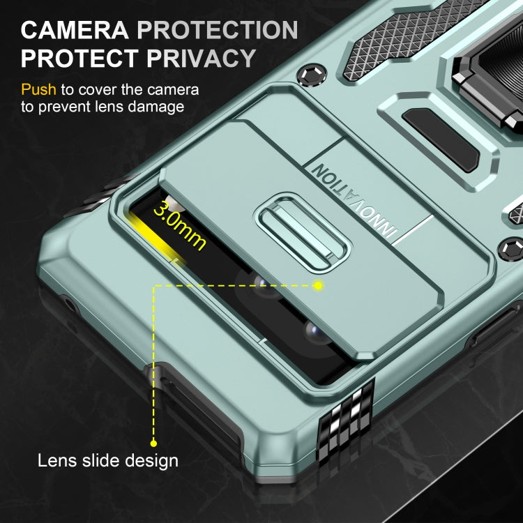 For Google Pixel 9/9 Pro Armor PC + TPU Camera Shield Phone Case(Alpine Green)