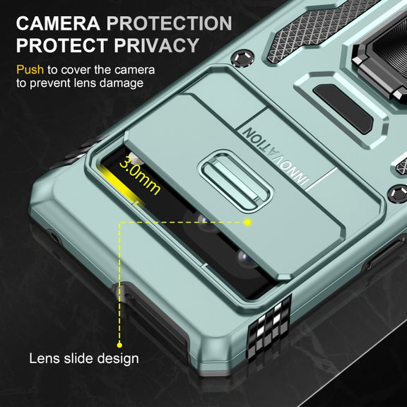 For Google Pixel 9/9 Pro Armor PC + TPU Camera Shield Phone Case(Alpine Green)