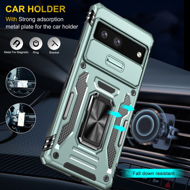 For Google Pixel 9/9 Pro Armor PC + TPU Camera Shield Phone Case(Alpine Green)