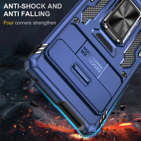 For Google Pixel 9/9 Pro Armor PC + TPU Camera Shield Phone Case(Navy Blue)