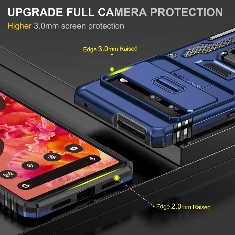 For Google Pixel 9/9 Pro Armor PC + TPU Camera Shield Phone Case(Navy Blue)