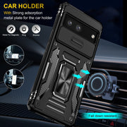 For Google Pixel 9/9 Pro Armor PC + TPU Camera Shield Phone Case(Black)