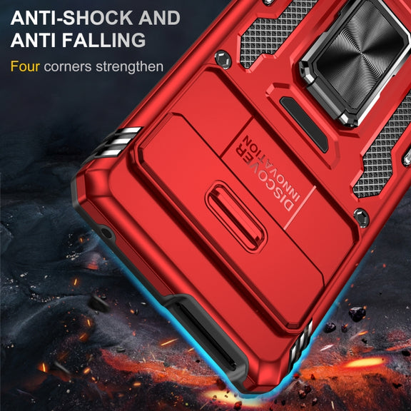 For Google Pixel 9/9 Pro Armor PC + TPU Camera Shield Phone Case(Red)