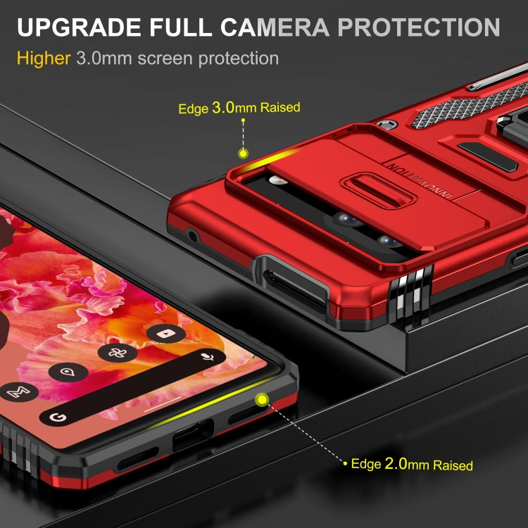 For Google Pixel 9/9 Pro Armor PC + TPU Camera Shield Phone Case(Red)