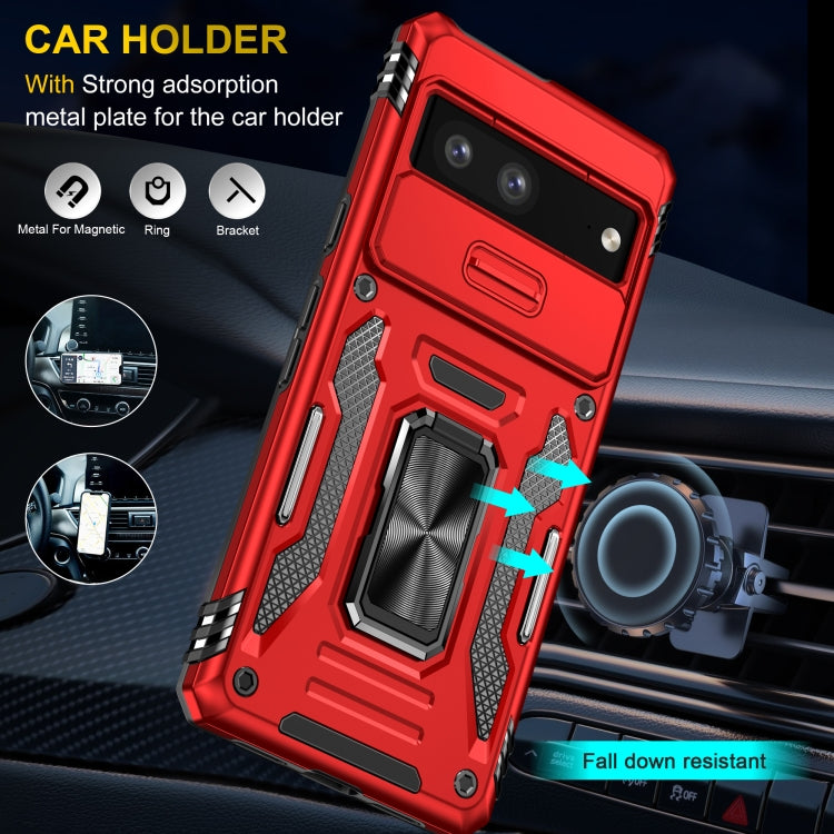 For Google Pixel 9/9 Pro Armor PC + TPU Camera Shield Phone Case(Red)