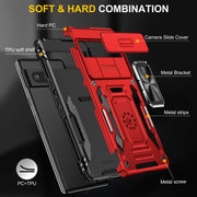 For Google Pixel 9/9 Pro Armor PC + TPU Camera Shield Phone Case(Red)