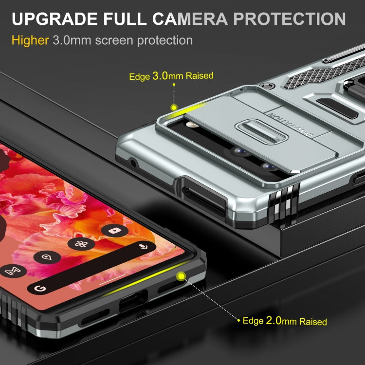 For Google Pixel 9/9 Pro Armor PC + TPU Camera Shield Phone Case(Grey)