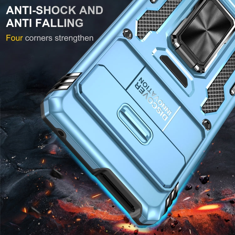 For Google Pixel 9/9 Pro Armor PC + TPU Camera Shield Phone Case(Light Blue)