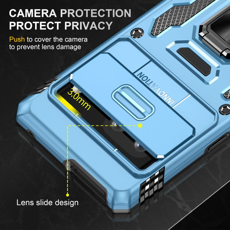 For Google Pixel 9/9 Pro Armor PC + TPU Camera Shield Phone Case(Light Blue)