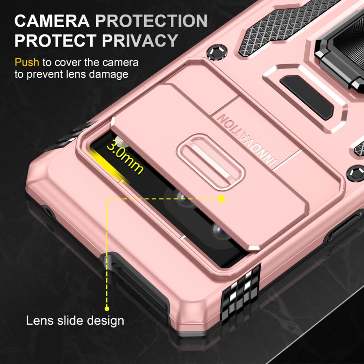 For Google Pixel 9/9 Pro Armor PC + TPU Camera Shield Phone Case(Rose Gold)
