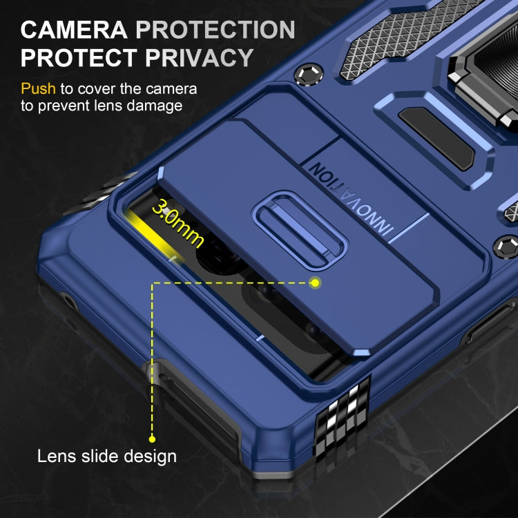 For Google Pixel 9 Pro XL 6.8 Armor PC + TPU Camera Shield Phone Case(Navy Blue)