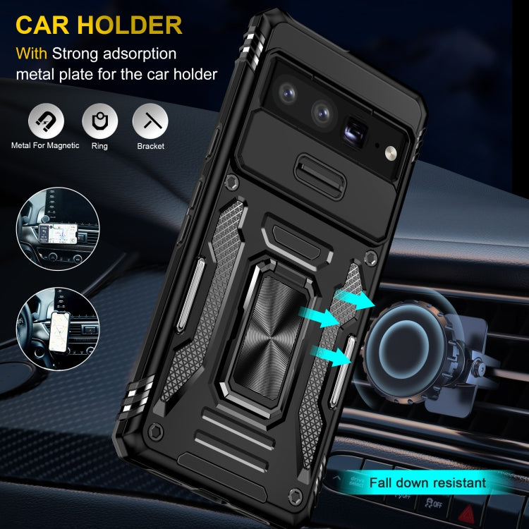 For Google Pixel 9 Pro XL 6.8 Armor PC + TPU Camera Shield Phone Case(Black)