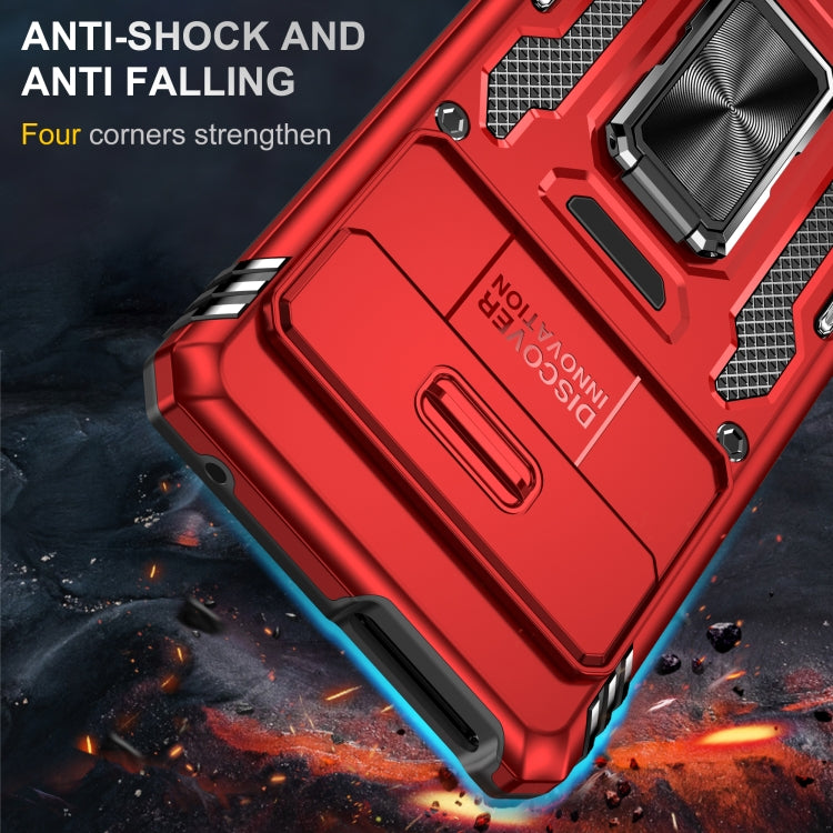 For Google Pixel 9 Pro XL 6.8 Armor PC + TPU Camera Shield Phone Case(Red)