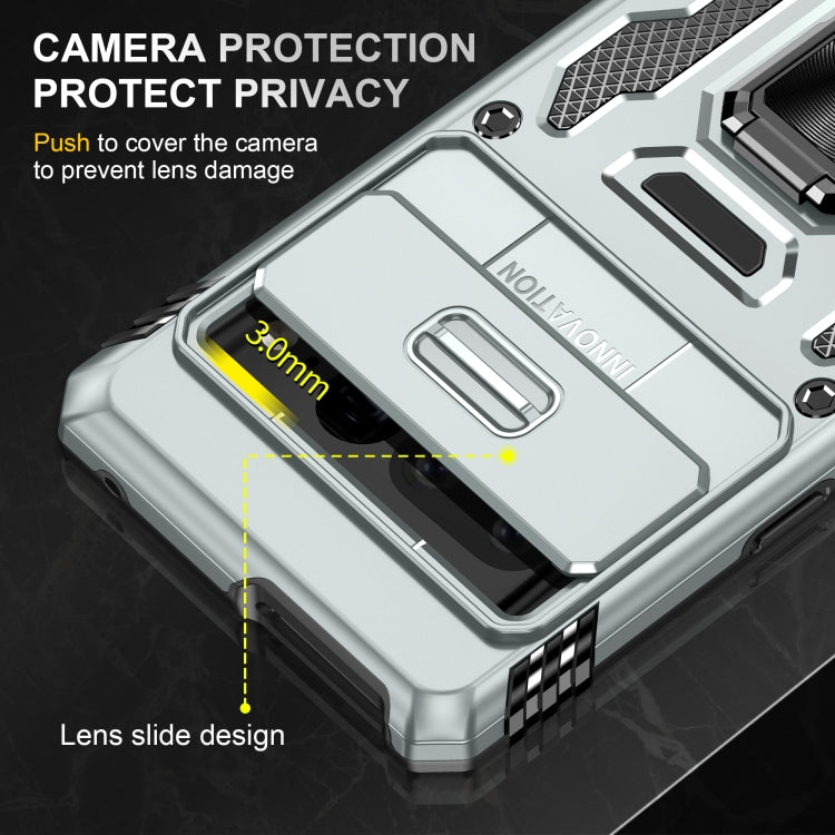 For Google Pixel 9 Pro XL 6.8 Armor PC + TPU Camera Shield Phone Case(Grey)