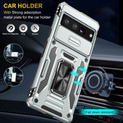 For Google Pixel 9 Pro XL 6.8 Armor PC + TPU Camera Shield Phone Case(Grey)