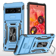 For Google Pixel 9 Pro XL 6.8 Armor PC + TPU Camera Shield Phone Case(Light Blue)