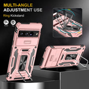 For Google Pixel 9 Pro XL 6.8 Armor PC + TPU Camera Shield Phone Case(Rose Gold)