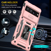 For Google Pixel 9 Pro XL 6.8 Armor PC + TPU Camera Shield Phone Case(Rose Gold)