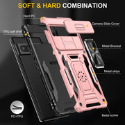 For Google Pixel 9 Pro XL 6.8 Armor PC + TPU Camera Shield Phone Case(Rose Gold)
