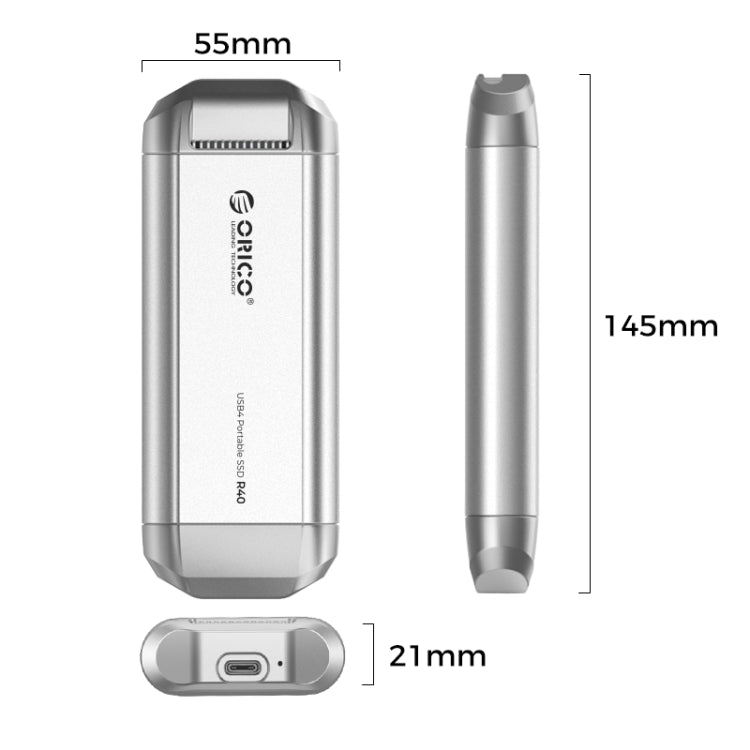 ORICO R40-2T 2TB 40Gbps Racing Car-Inspired Portable SSD Enclosure(Silver)