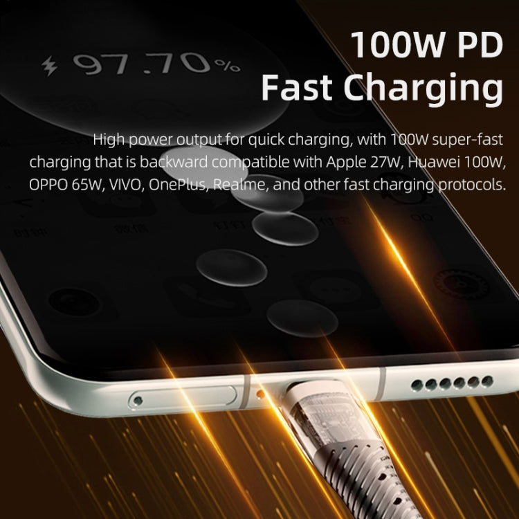 ROCK G20 Two to Three 5A USB+Type-C to 8 Pin+Type-C+Micro USB Fast Charging Data Cable, Length: 1.5m(Black)
