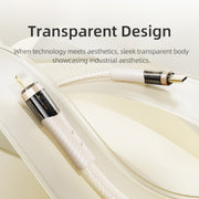 ROCK G20 2 in 1 5A USB-C/Type-C to USB-C/Type-C+8 Pin Transparent Fast Charging Data Cable, Length: 1.5m(Beige)