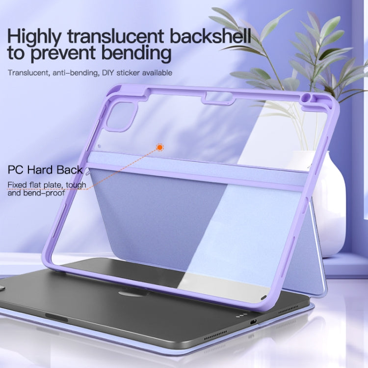 For iPad Air 13 2024 / Pro 12.9 2022 2-Fold Clear Acrylic Leather Tablet Case(Black)