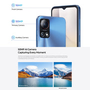 HOTWAV Note 13, 4GB+128GB, Side Fingerprint Identification, 6.6 inch Android 13 T606 Octa Core up to 1.6GHz, Network: 4G, NFC, OTG(Blue)
