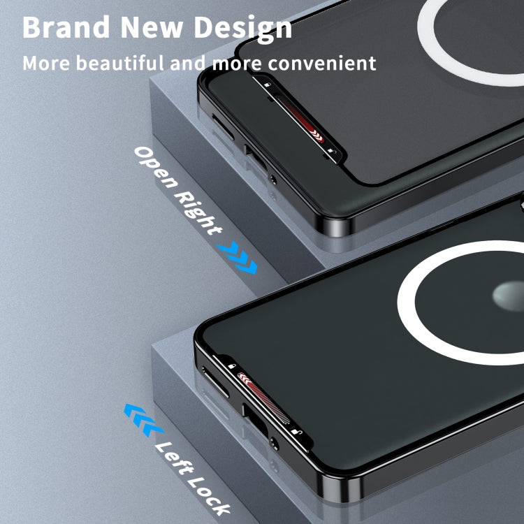 For Motorola Edge 50 Ultra Frosted Metal MagSafe Magnetic Phone Case(Black)