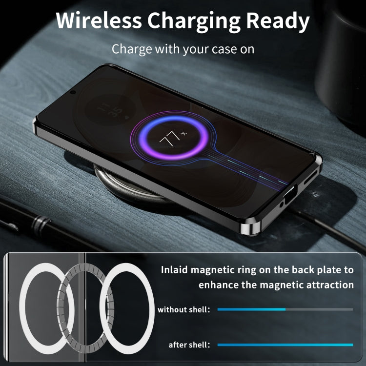 For Motorola Edge 50 Ultra Frosted Metal MagSafe Magnetic Phone Case(Black)