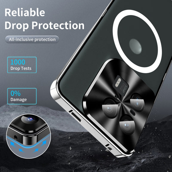 For Motorola Edge 50 Ultra Frosted Metal MagSafe Magnetic Phone Case(Silver)