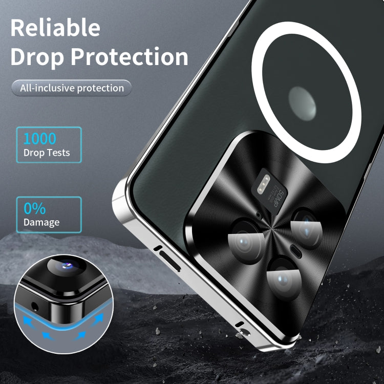 For Motorola Edge 50 Ultra Frosted Metal MagSafe Magnetic Phone Case(Silver)